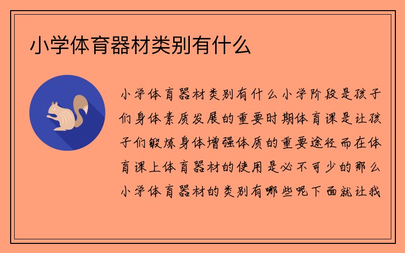 小学体育器材类别有什么