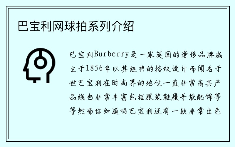 巴宝利网球拍系列介绍